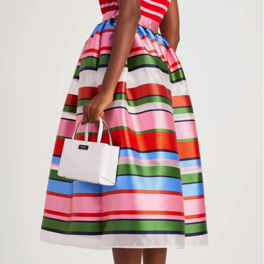 Kate Spade- Organza Sunday Striped Midi Skirt